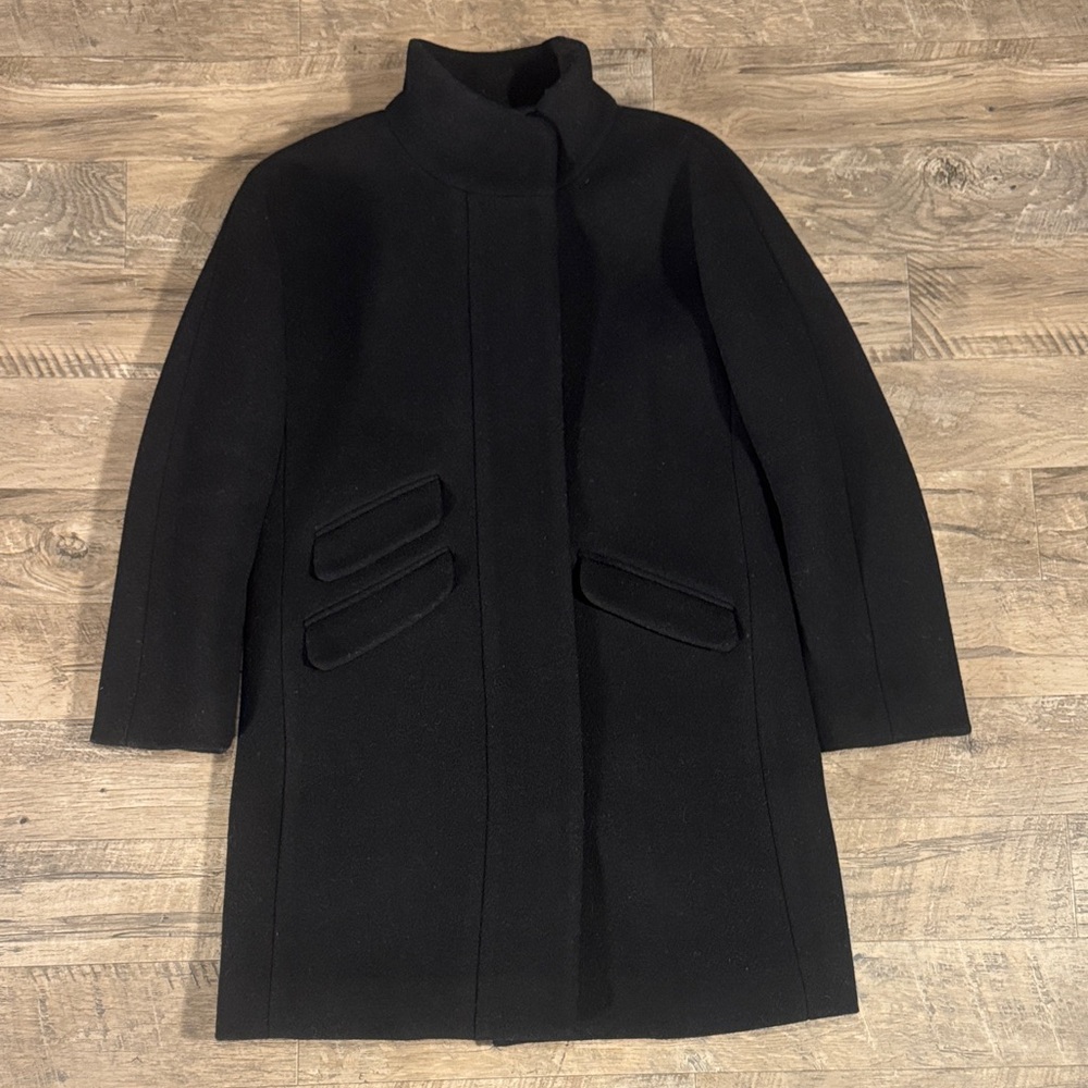 J. Crew “Italian Stadium Cloth Nello Gori” Black Coat - Size 2P